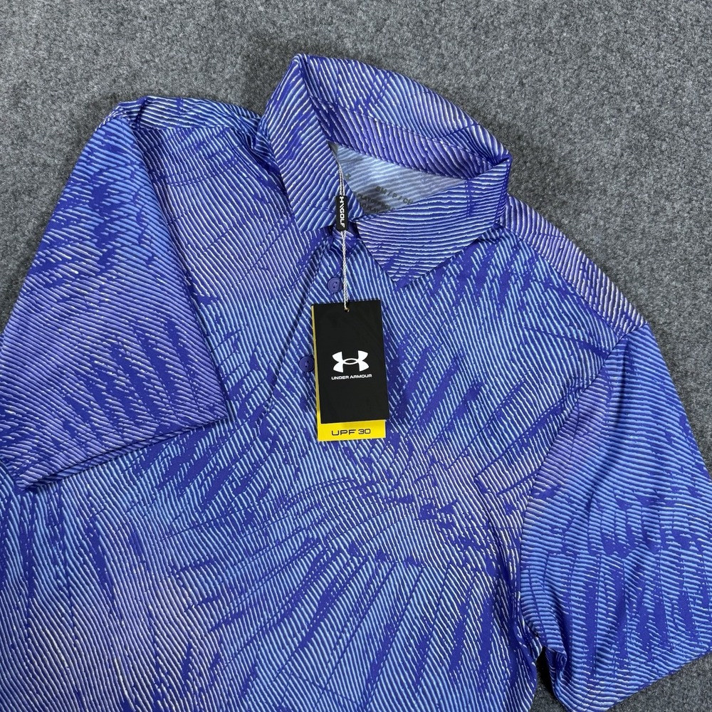 Under‎ Armour Polo Shirt Mens Small Blue Playoff Golf Performance Stretch New